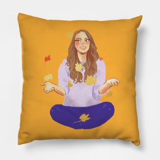 girl and leaves Pillow