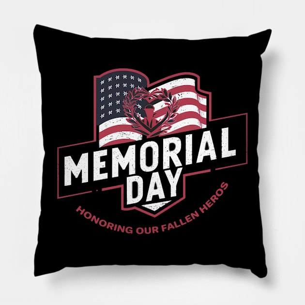 USA Memorial Day Pillow by Jahangir Hossain