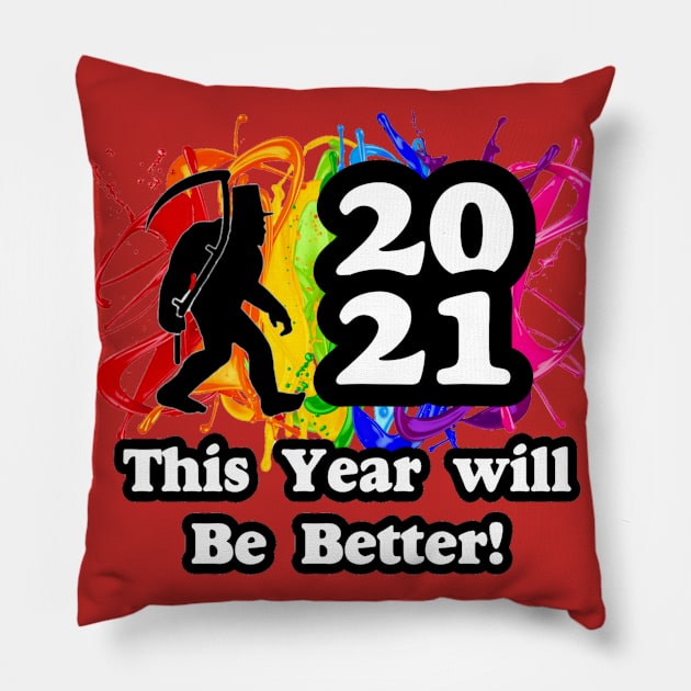 Squatchy New Year 2021 Pillow by Native Graffix