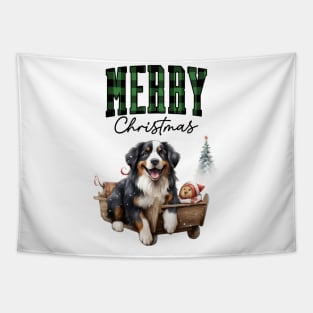 Christmas Bernese mountain dog Tapestry