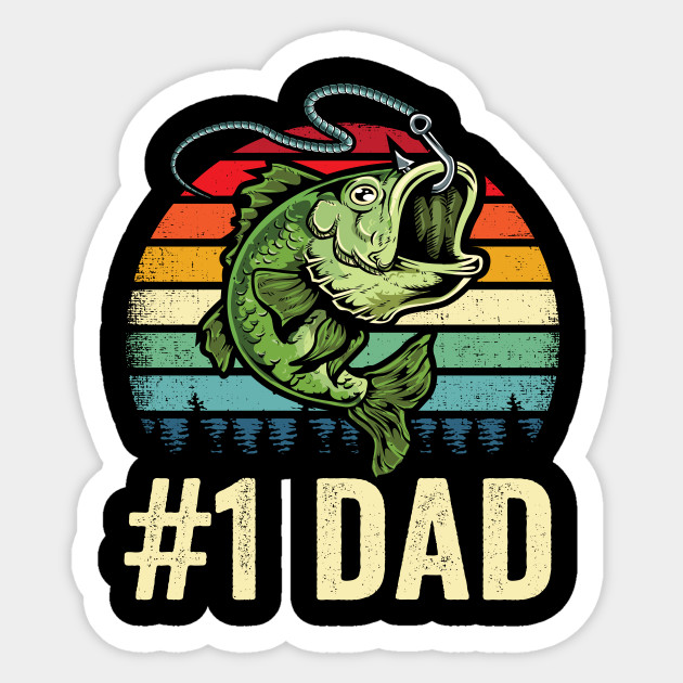 1 Dad Bass Fishing T Shirt Number One Dad Bass Fish Shirt Fisherman Gifts Cool Fishing Dad Gift Fishermen Gifts Dad Fishing Gift Sticker Teepublic Uk