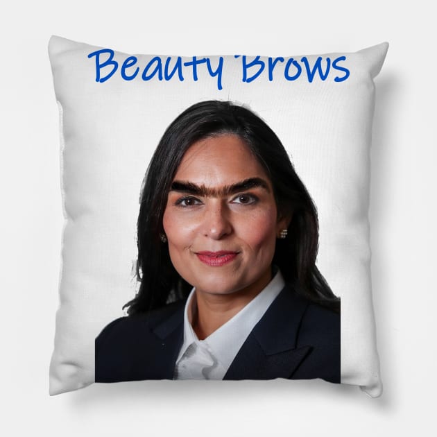 Priti Patel Beauty Brows Pillow by Stiffmiddlefinger