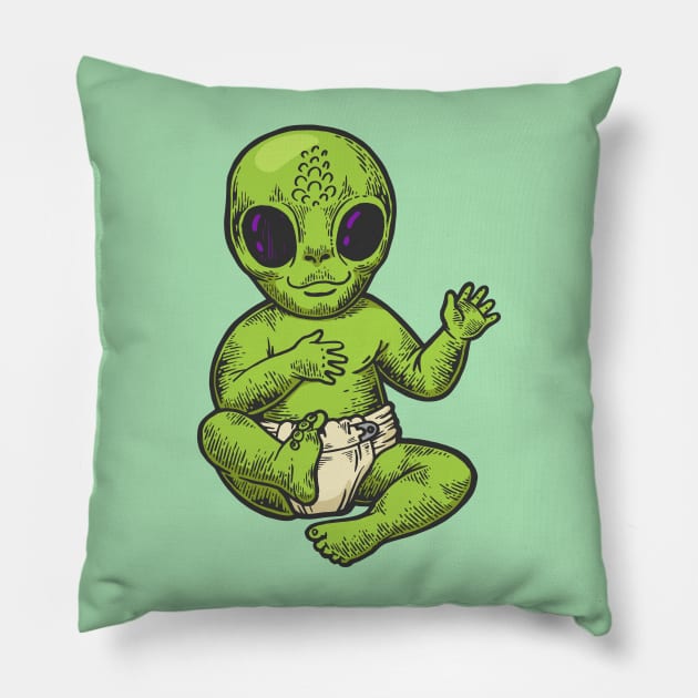 Alien Baby Pillow by Starquake