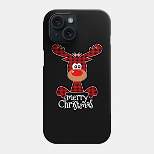 Buffalo Plaid Reindeer Merry Christmas Deer Lover Xmas Gift Phone Case