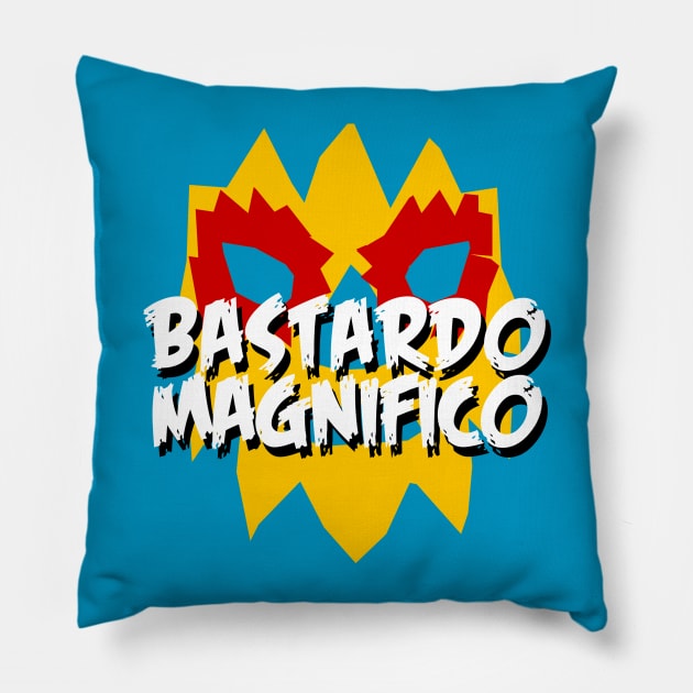 Bastardo Magnifico Pillow by Luchapocalypse