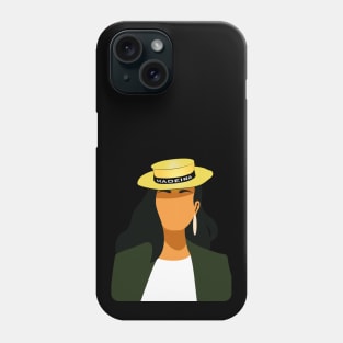 Madeira Island female no face illustration using the traditional straw hat Phone Case