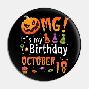 Happy To Me You Grandpa Nana Dad Mommy Son Daughter OMG It's My Birthday On October 18 Pin