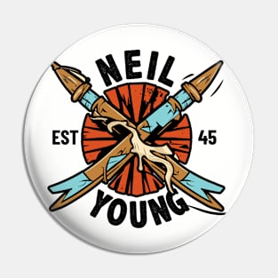 Neil Young - Broken Arrow Logo Pin