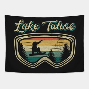 Snowboard Lake Tahoe California Distressed Goggles Big Air Tapestry