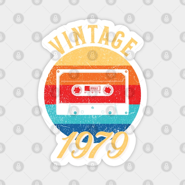 Vintage Year Since 1979 | Cassette | 43rd Birthday Gift Magnet by jiromie