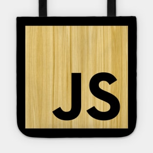 JavaScript Shirt | Wood Grain Pattern JS Logo Tote