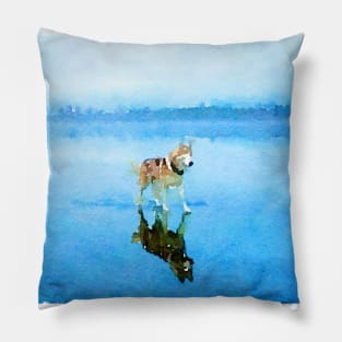 Wolf watercolor Pillow