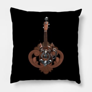 Awesome steampunk guitar with skulls Pillow