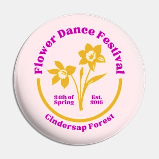 Stardew Fuschia and Orange Flower Dance Festival - Cute Unofficial SDV Merch Pin