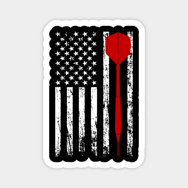 Darts Player USA Flag America Magnet by Visual Vibes