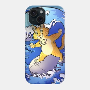 Cat surfing the web Phone Case