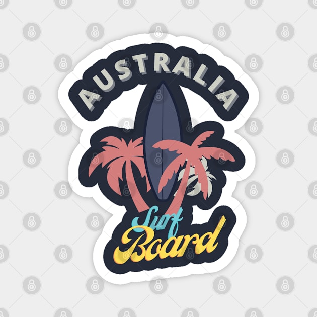 Australia surf board Magnet by TeeText