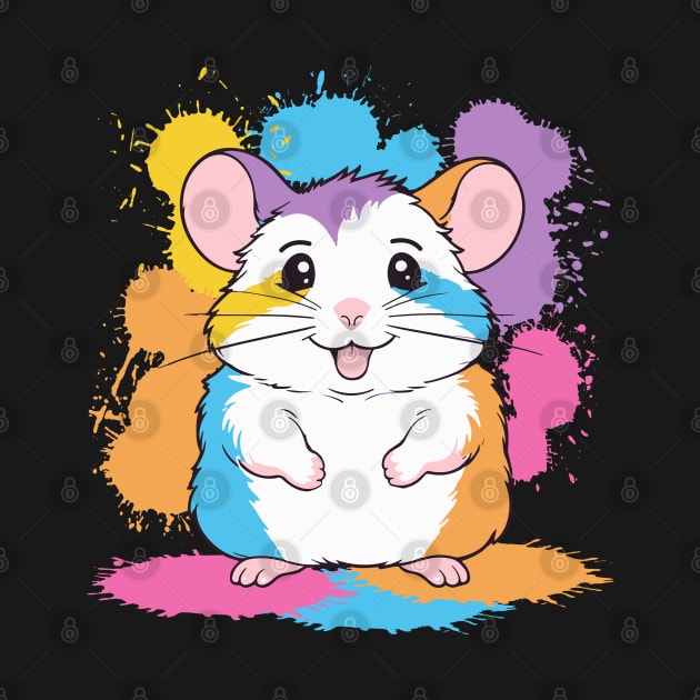 adorable Hamster Lover birthday cool splotch paint by greatnessprint