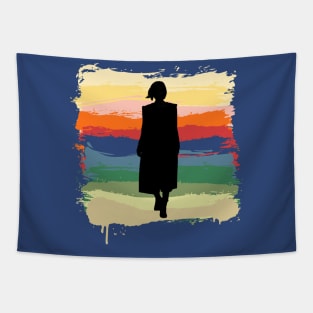 Thirteenth Doctor Paint Splash Stripes Tapestry