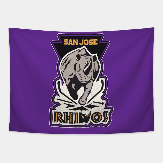 Defunct San Jose Rhinos Roller Hockey Tapestry by Defunctland