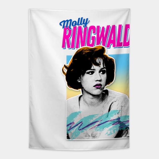 Molly Ringwald -  80s Styled Retro Nostalgia Graphic Design Tapestry by DankFutura