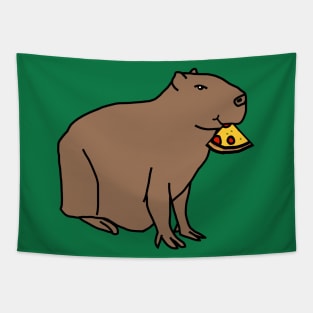 Pizza Slice Capybara Tapestry