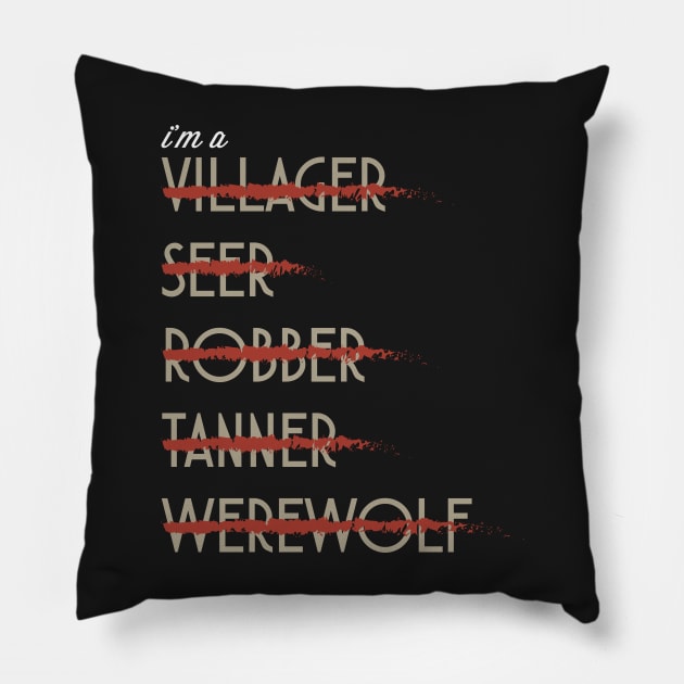 I'm A Werewolf ???- Board Game Inspired Graphic - Tabletop Gaming  - BGG Pillow by MeepleDesign