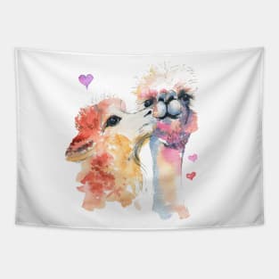 Alpaca Kiss Tapestry