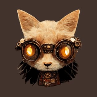 Cat Steampunk Retro Gothic Kitty Portrait T-Shirt