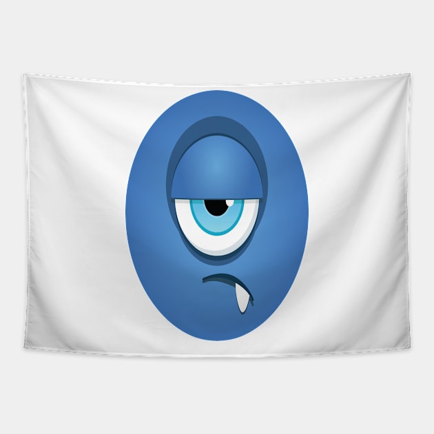 One Eyed Blue Monster Cute Monsters Tapestry by ProjectX23Red