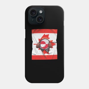 Greenland Flag Canadian Flag Ripped - Gift for Greenlandic From Greenland Phone Case