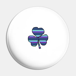 Small Blue Stripes Shamrock for St Patricks Day Pin