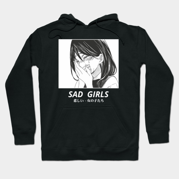 sad girl in hoodie