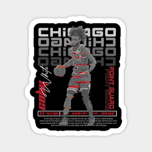 Coby White Basketball Art Bulls Magnet