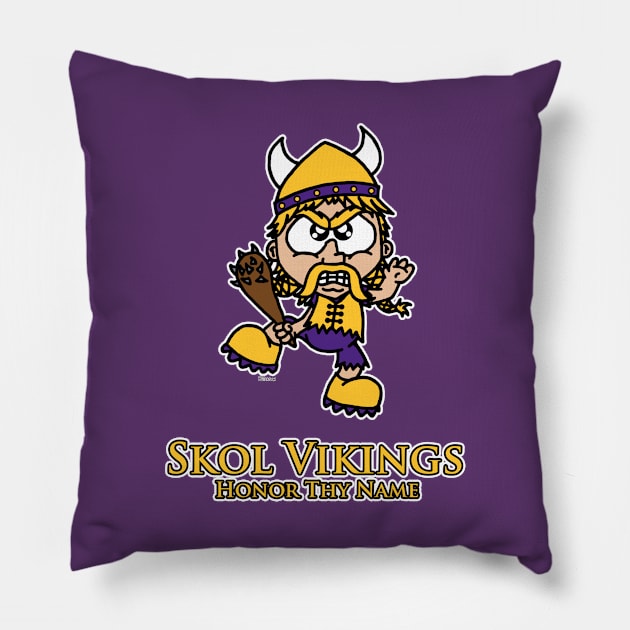 Skol Vikings Pillow by BogusPunkin Studios 