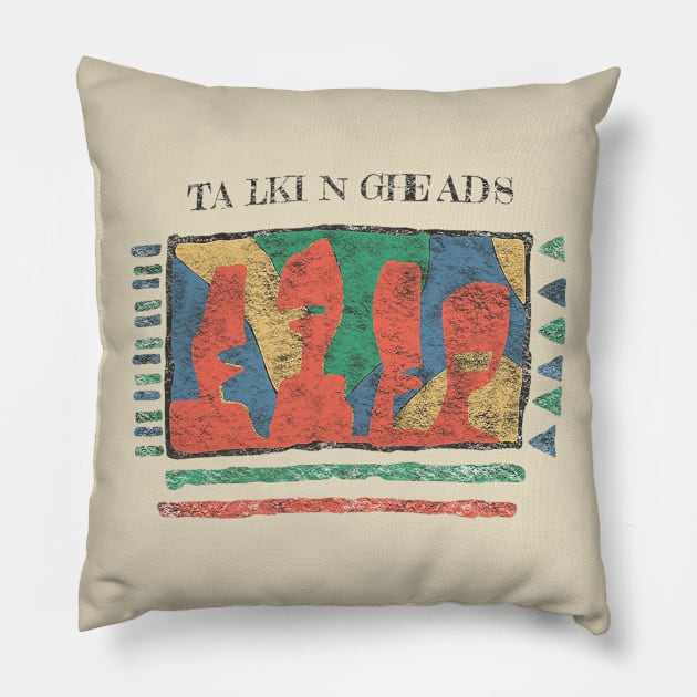 vintage talking heads Pillow by Vigilantfur