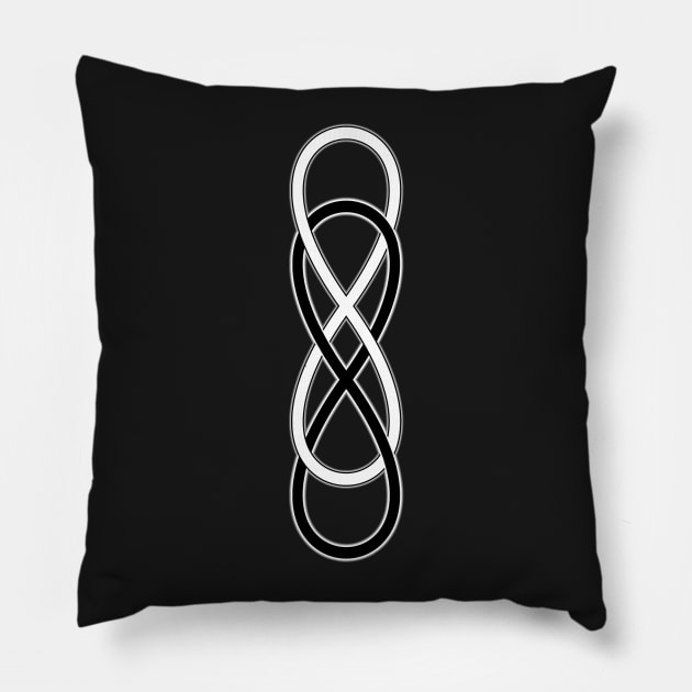 Spirit Symbol INFINITY DOUBLE LEMNISCATE BLACK WHITE 2 Pillow by EDDArt