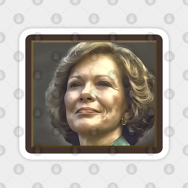 Portrait of First Lady Rosalynn Carter Magnet by TeeJaiStudio