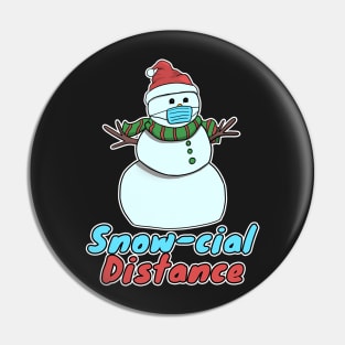 Snow-Cial Distance Snowman with face mask Snovid Pin