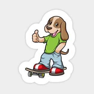 Dog as Skater with Skateboard Magnet