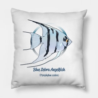 Blue Zebra Angelfish Pillow