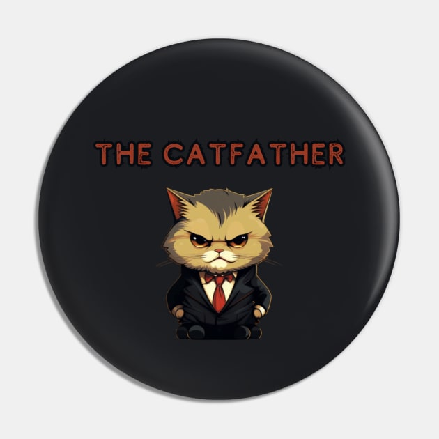 THE CATFATHER, minimalistic Pin by Pattyld