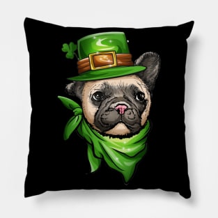 french bulldog st patrick's day Pillow