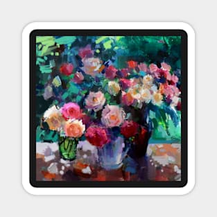 Flowers on The Garden Table Magnet