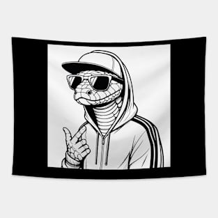 streetwear Lizard in the hood Tapestry