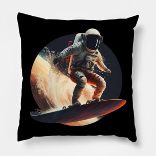 Astronaut surfing the milkyway Pillow