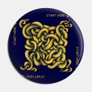 Entangled headless Snakes Pin