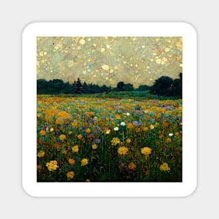 Wildflowers oil painting III Magnet