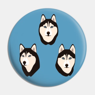 Husky Dogs Heads Pin