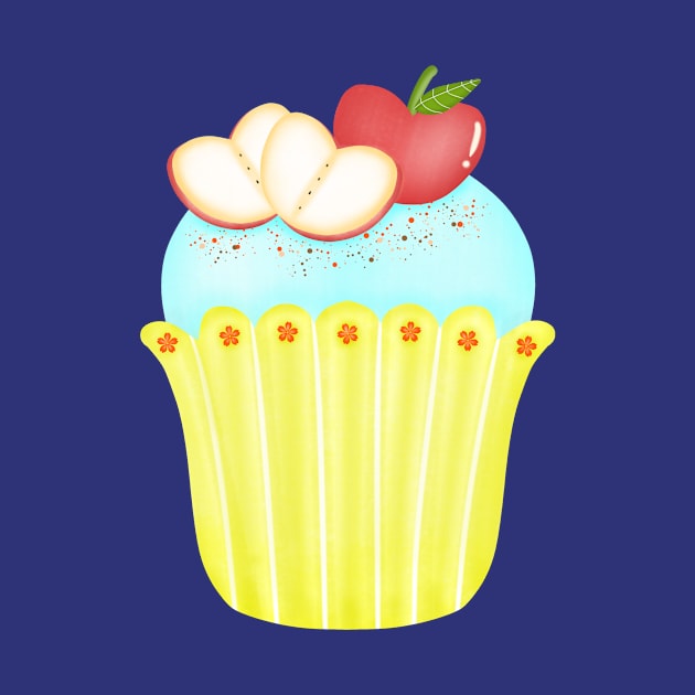 Cute apple cupcake. 🍎 by Onanong art design shop.